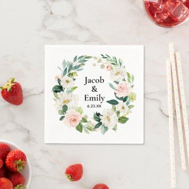 Personalized Greenery Wedding Reception Serviettes Napkins