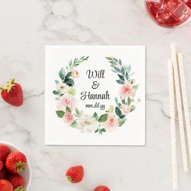 Personalized Greenery Wedding Reception Serviettes Napkins
