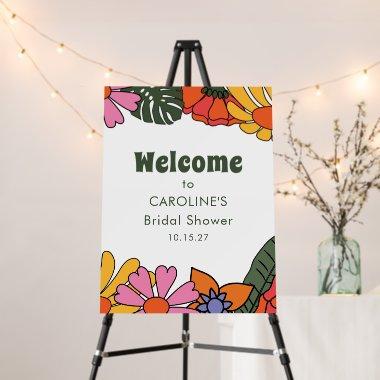 Personalized Groovy Floral  Welcome Foam Board