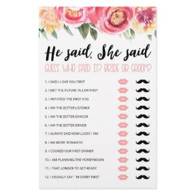Personalized He said, She said  game