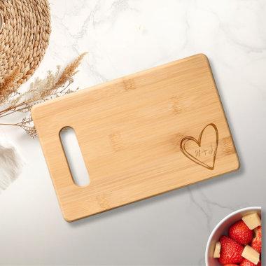 Personalized Heart Monogram Charcuterie Engraved Cutting Board