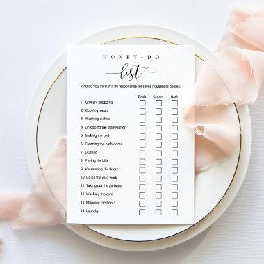 Personalized Honey Do List Bridal Shower Game Invitations