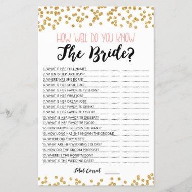 Personalized How well do you know the Bride game