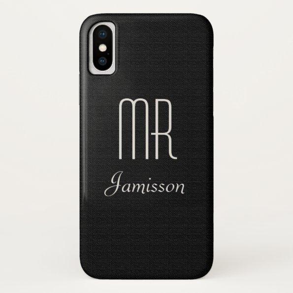 Personalized Initials MR Black HIS iPhone XS Case