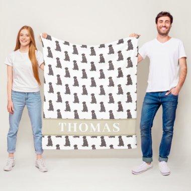 Personalized Labrador (Chocolate Brown) Fleece Blanket