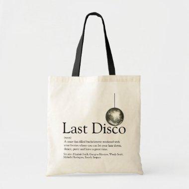 Personalized Last Disco Bachelorette Definition Tote Bag