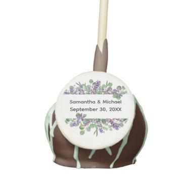 Personalized Lavender Eucalyptus Greenery Wedding Cake Pops