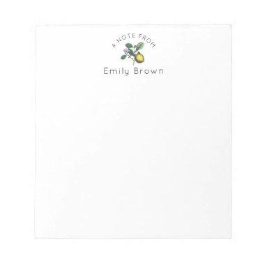 Personalized Lemon Branch Notepads