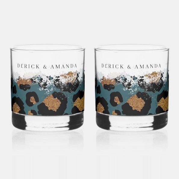 Personalized Leopard Print Bar Glasses