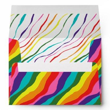 Personalized LGBT Rainbow Pattern Wedding Envelope