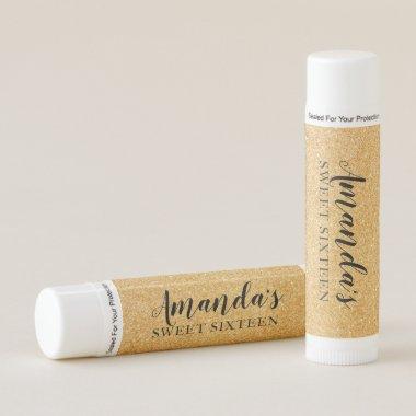 Personalized Lip Balm Party Favor | Gold Glitter