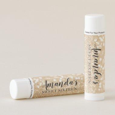 Personalized Lip Balm Party Favor | Gold Lights