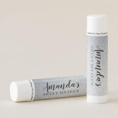 Personalized Lip Balm Party Favor | Silver Glitter