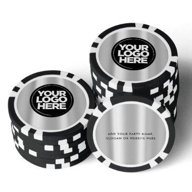 Personalized Logo and Text Cool Silver Poker Chips