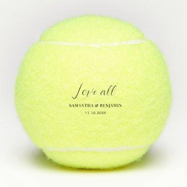 Personalized Love All Wedding Party Groomsmen Tennis Balls