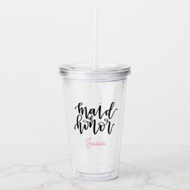 Personalized Maid of Honor Acrylic Tumbler