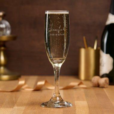Personalized Maid of Honor | Custom Bridal Party Champagne Flute