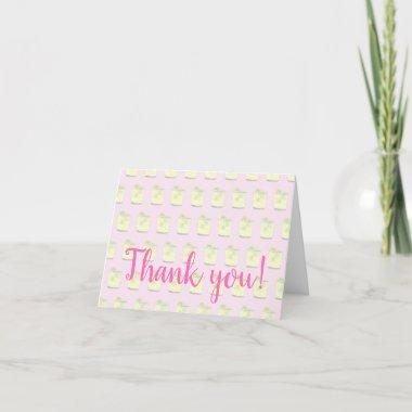 Personalized Margarita Pink Green Girly Thank You Invitations