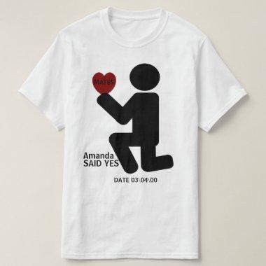 Personalized matching he asked she said yes T-Shirt