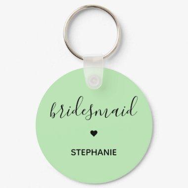 Personalized Minimalist Bridesmaid Custom Gifts Keychain