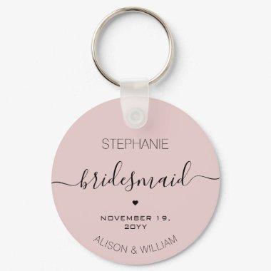 Personalized Minimalist Bridesmaid Custom Gifts Keychain