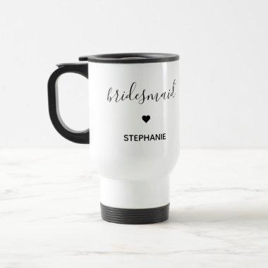Personalized Minimalist Bridesmaid Custom Gifts Travel Mug
