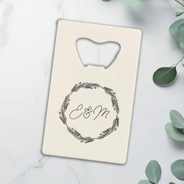 Personalized Minimalist Wedding Favor Credit  Bottle Opener