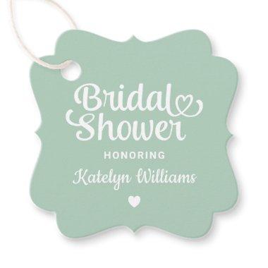 Personalized Mint Green Wedding  Favor Tags