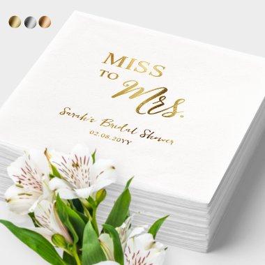 Personalized Miss to Mrs. Foil  Foil Napkins