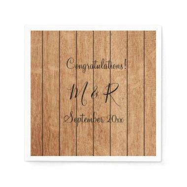 Personalized Modern Faux Wood Plank Napkins