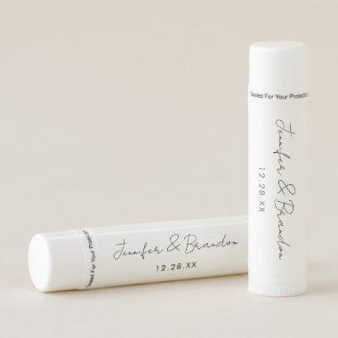 Personalized Modern Wedding Party Favors Lip Balm