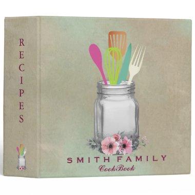 Personalized Mom's Family Recipe Cookbook 3 Ring B 3 Ring Binder