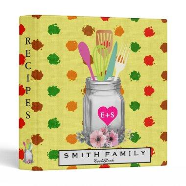 Personalized Mom's Family Recipe Cookbook 3 Ring Binder