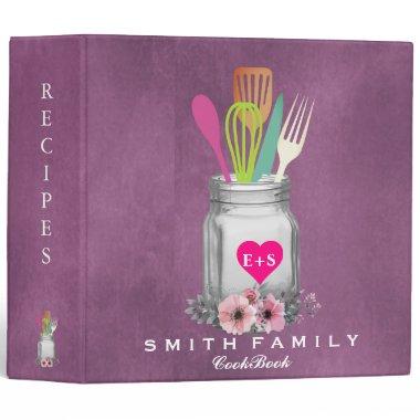 Personalized Mom's Family Recipe Cookbook 3 Ring Binder