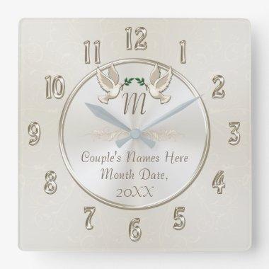 Personalized Monogram Wedding Gifts Clock