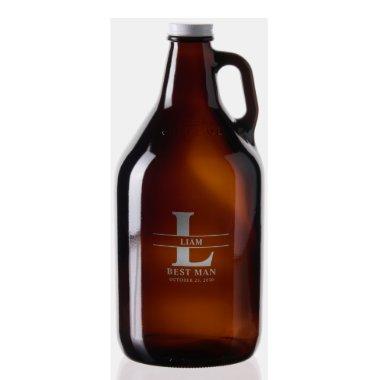 Personalized Monogrammed Groomsman Engraved Beer Growler