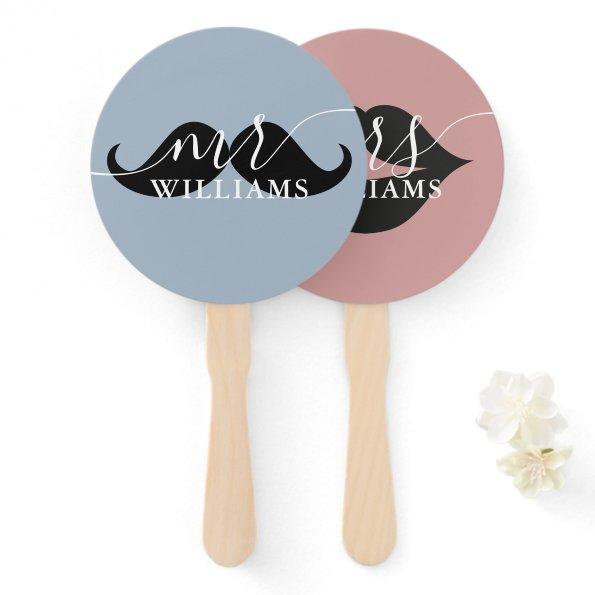 Personalized Mr Mrs Bride or Groom Wedding Game Hand Fan
