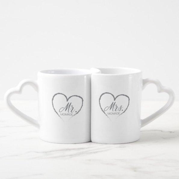 Personalized Mr. & Mrs. heart lover's mugs