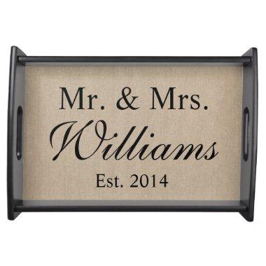 Personalized Mr. & Mrs. Wedding Serving Tray