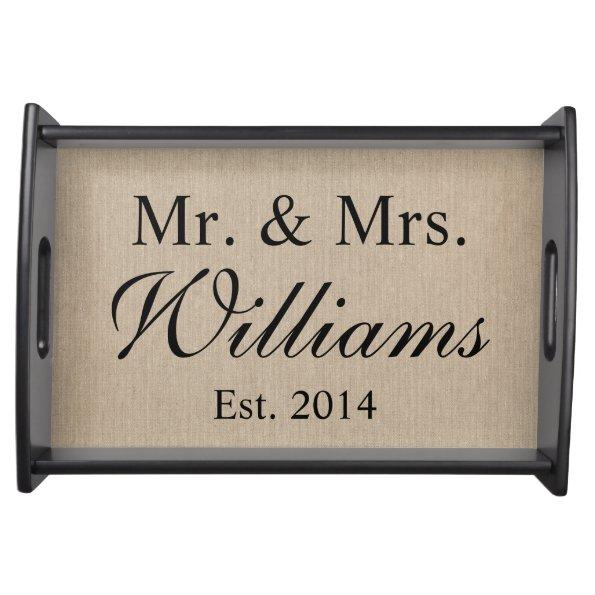Personalized Mr. & Mrs. Wedding Serving Tray