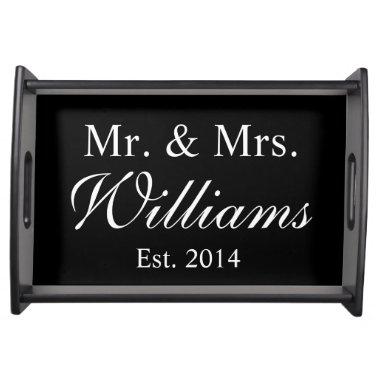 Personalized Mr. & Mrs. Wedding Serving Tray