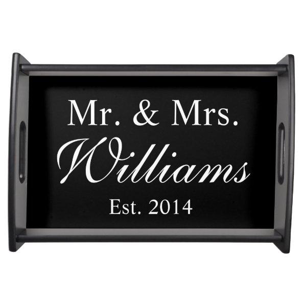 Personalized Mr. & Mrs. Wedding Serving Tray