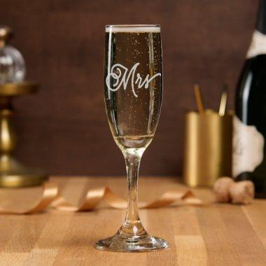 Personalized Mrs Champagne Flute Glass