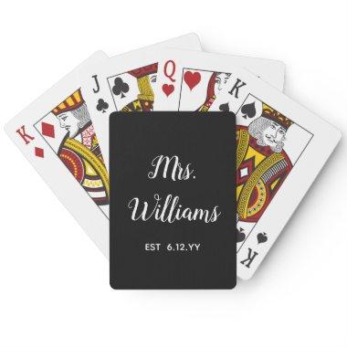 Personalized Mrs Est Your Date Present for Bride Poker