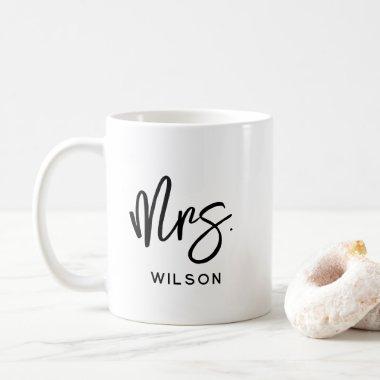 Personalized Mrs Last Name Modern Coffee Mug