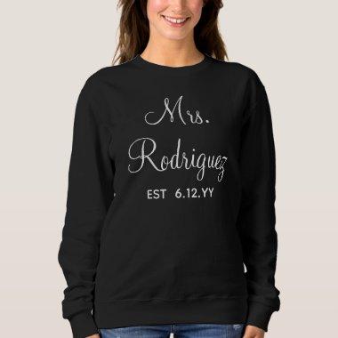 Personalized Mrs Newlywed Custom Gift for Bride Sweatshirt