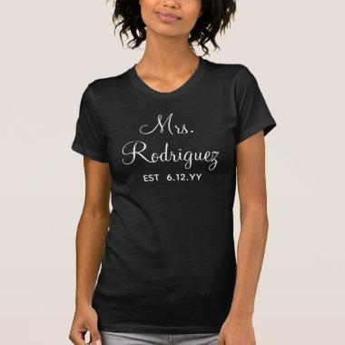 Personalized Mrs Newlywed Custom Gift for Bride T-Shirt
