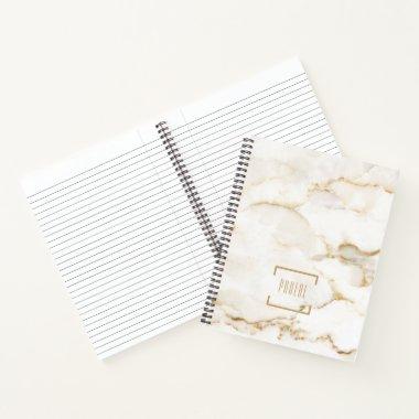 Personalized Name Gold Effect Marble Notebook