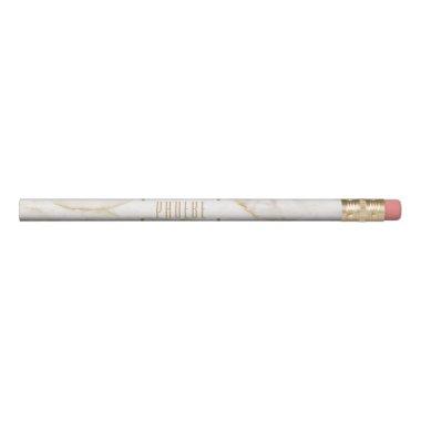 Personalized Name Gold Effect Marble Pencil