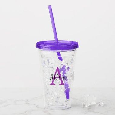 Personalized Name Monogram Acrylic Tumbler